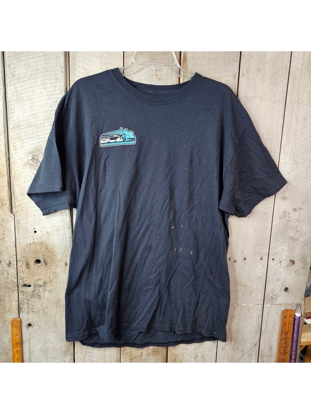 BCZ Bob's Chrome Zone Men's Black Skeleton Cowboy Trucker Graphic T-Shirt Size